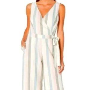 Lucky Brand Striped Sleeveless Cropped Wide Leg 'Daisy Print'